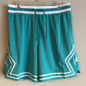 Nike HF9910-392 Mens Large Jordan Diamond Mesh Dri-Fit Shorts Teal White